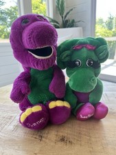 Vintage Lyons BARNEY and BABY BOP Plush 1992 Stuffed Animal Dinosaur Toy