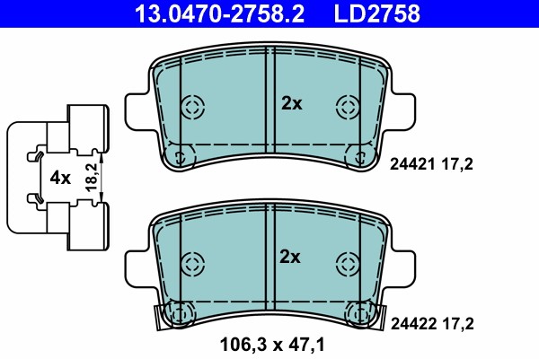 Bremsbelagsatz FÜR Opel Insignia A Sports Tourer (G09) - ATE 13.0470-2758.2-image
