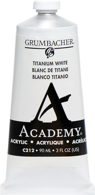 Academy Acrylic Paint, Gloss, 90Ml/3 Oz Metal Tube, Titanium White (C212 )