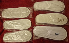 6pr Białe Hotel Spa Kapcie dla gości Podróż Linia lotnicza Jeden rozmiar Jednorazowe Zamknięte palce