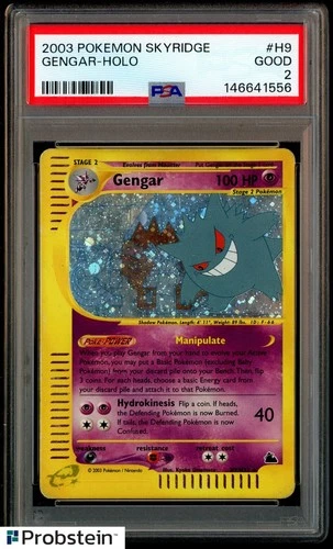 2003 Pokemon Skyridge #H9 Gengar Holo PSA 2 GD
