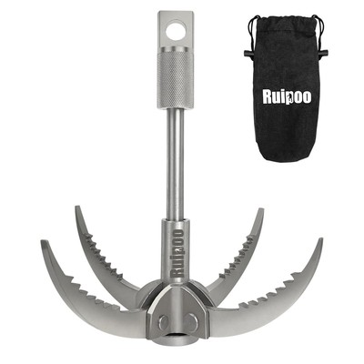 Grappling Hook Folding 4-Claw Multifunctional Stainless Steel Hook for Outdoo...