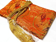 Japanese Katana Sword Storage Bag 114 x 16cm Orange Gold Red Side Entry