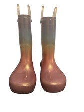Kids Rainbow Rain Boots with Handles Excellent Condition Size 7