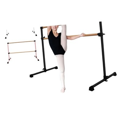 6FT Black Solid Wood Ballet Barre With Adjustable Range Of 6.7-46 Inches For