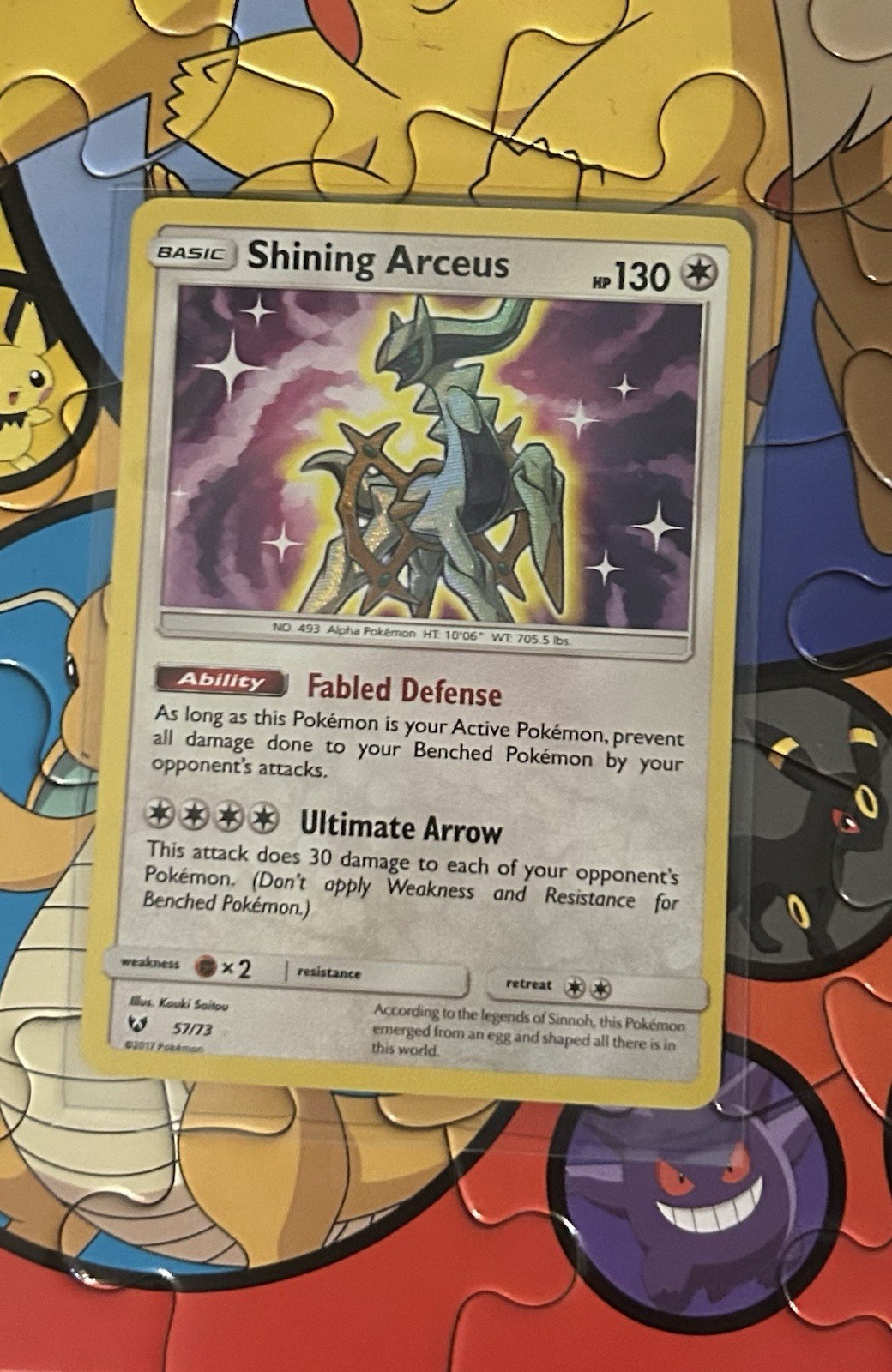 Pokemon Shining Arceus 57/73 Shining Legends Holo Shiny Holo Rare English 2017
