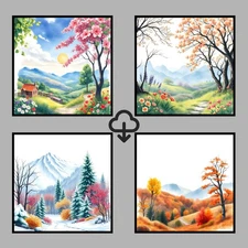 Set 4 Realistic Digital Wall Art Print Modern Home Decor Printable Instant #92