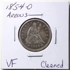 1854-O Arrows 25C Seated Liberty Quarter Dollar with VF Detail Cleaned #7356