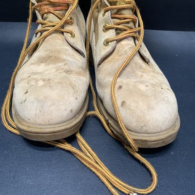 Vtg WOLVERINE Boots Oil Resisting Mens 11 Men\'s Tan Suede Work Boots Rugged Vtg Wolverine Suede Leather Oil Resistant USA Made Gore-Tex  main image 4