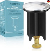 Surfou Universal WaschbeckenstöPsel, 40Mm Chrom Abflussstopfen Us Messing Mit