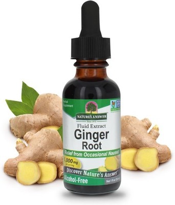 Nature's Answer Ginger Root Alcohol Free Extract 1 Ounce | Supports Stomach Func