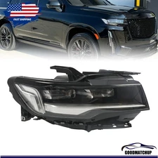 Passenger Full LED Headlight For 2021-2024 Cadillac Escalade Chrome Headlamp RH
