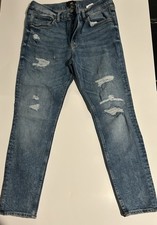 H M Skinny Distressed Blue Denim Jeans Women  s