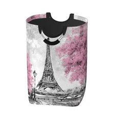 Retro Paris Eiffel Tower Laundry Hamper Storage Basket Toys Clothes Organizer...