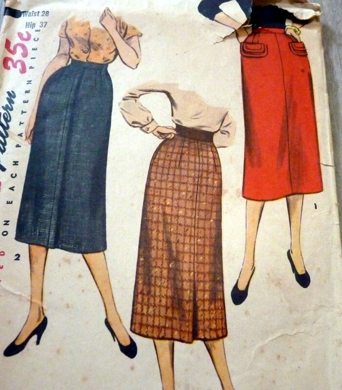 LOVELY VTG 1950s SKIRT Sewing Pattern WAIST 28