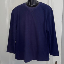 Geoffrey Beene navy blue thin fleece sleep shirt