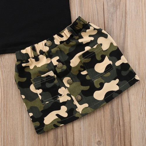 Infant Kids Baby Girls Outfit Short Sleeve T-Shirt Skirt Summer Casual Clothes - Picture 3 of 6