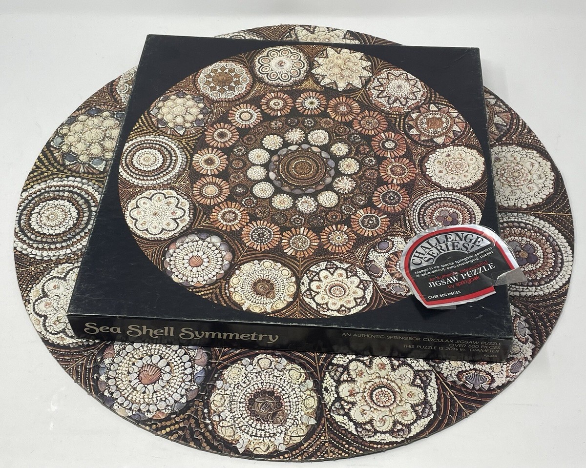 1978 Springbok Circular Puzzle “Sea Shell Symmetry” Mosaic 20 3/8