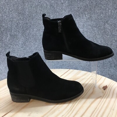 Aqua College Boots Womens 7.5M Lori Chelsea Side Zip Bootie B6382015 Black Suede