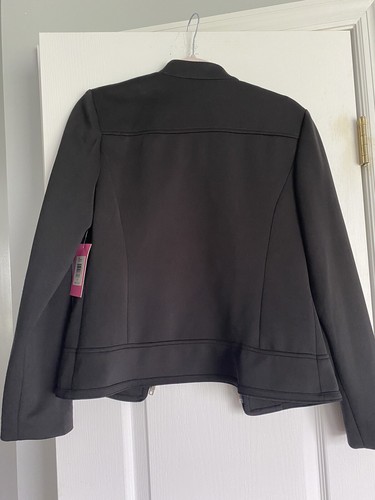 Isaac Mizrahi black and white jacket Size 8 Zipper NEW - Picture 7 of 8
