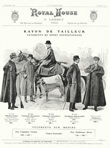 Details about 1909 ORIGINAL FRENCH VINTAGE ADVERT / PRINT Royal House Mens Fashion Ad (879)