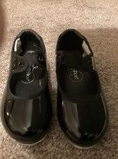 Revolution Girls Black Patent Leather Tap Shoes Size 11 Little Girls