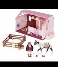 Lori Doll House Toy Horse Stable With Lights & Water