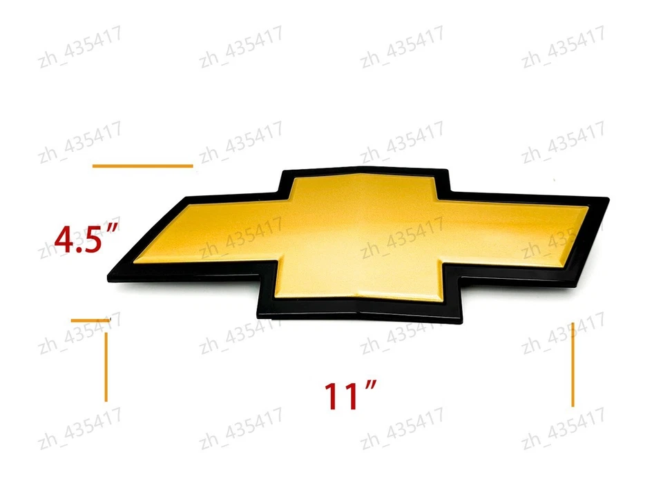 Front Bowtie Emblem Gold Black Fit 2011-2014 Silverado 2500HD 3500HD PN 22829420 - Image 2 of 4