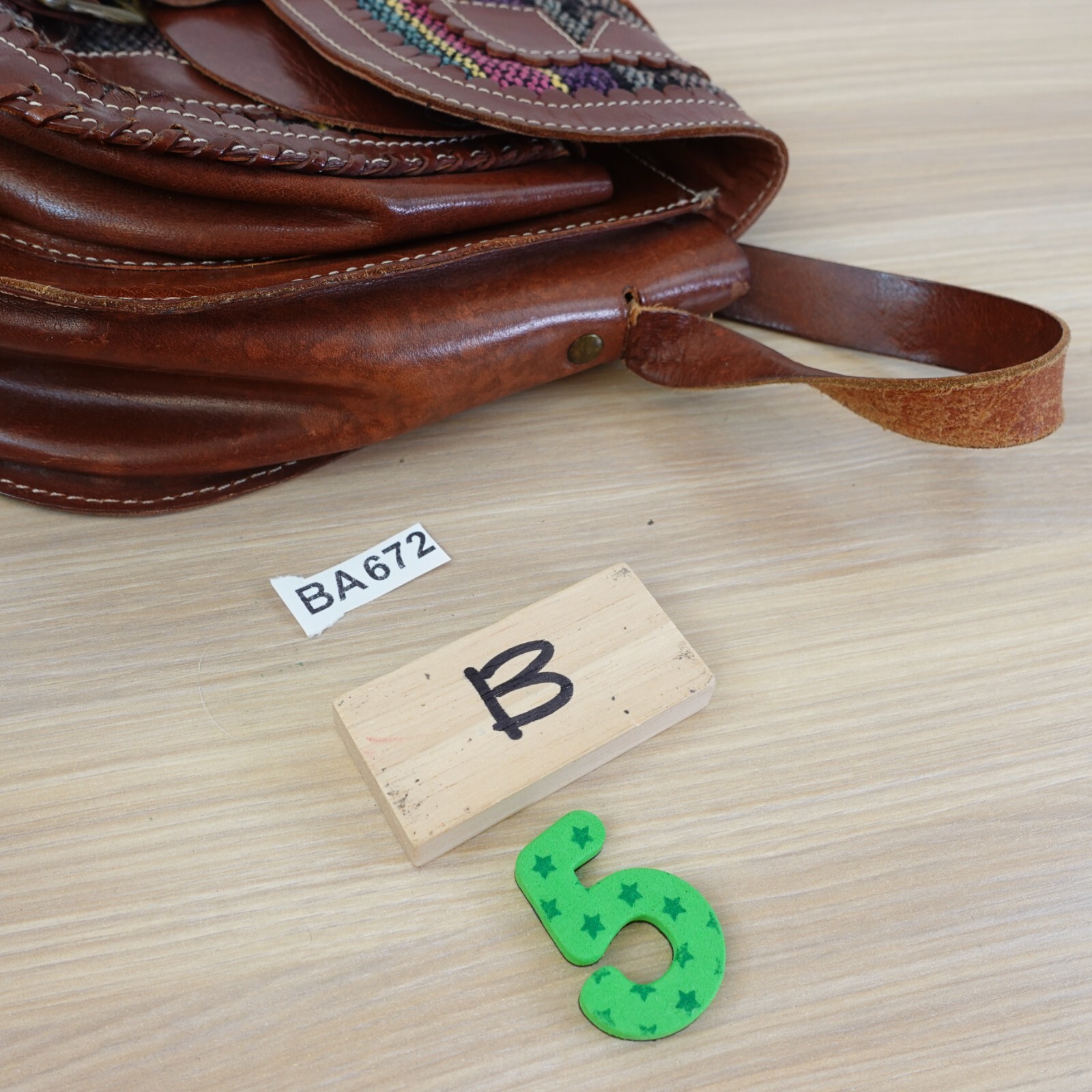 Saddle Leather Patchwork Western Bag Small Brown … - image 17