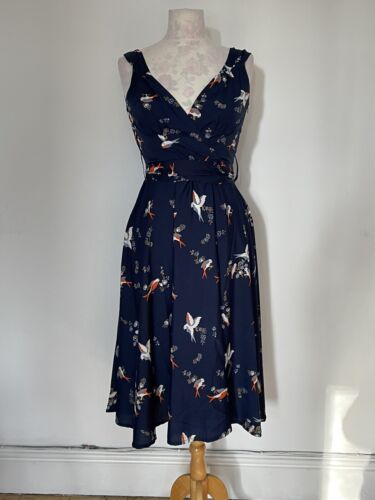 Looking Glam 50s Style Dress - Size 10 - Navy - Picture 1 of 6