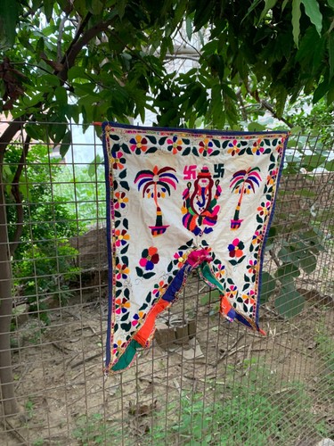 Handmade Ganesha Toran Door Topper Wall Hanging Valance Tapestry Home Decoration - Picture 7 of 17
