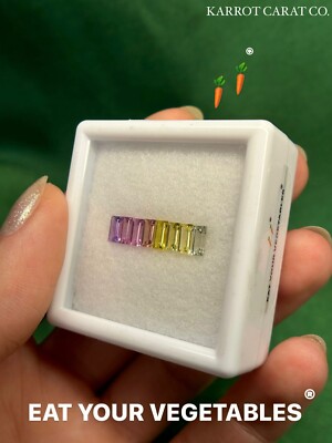 Gradient Set of Baguette Cut Natural Unheated Sapphires