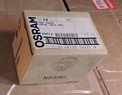 Lot 12 Osram 400w 120v FDA Photo Optic R7s Halogen Incandescent Lamp Bulb~New