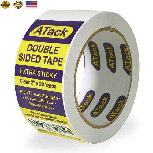 Atack Extra Sticky Clear Double Sided Tape Removable 2 Inch X Yards Wall Ebay