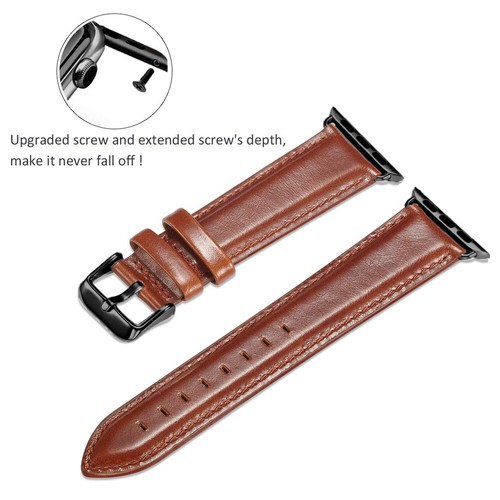 Genuine Cowhide Leather Band for Apple Watch 11 10 9 8 7 SE 44/41/45/42/46/49mm - Picture 10 of 43