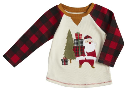 Mud Pie Baby Boys  Christmas  Alpine  Santa Tee Shirt Size 12-18 Month NEW