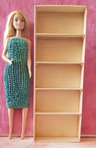 New 2 decorative 1:6 miniature dollhouse 5-shelf Wood Bookcases wooden bookshelf - Picture 4 of 17