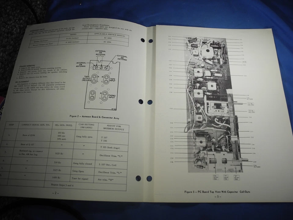 Manual de servicio original para sintonizador-amplificador personalizado Westinghouse H-394 V2543-1 Foto 2 de 4