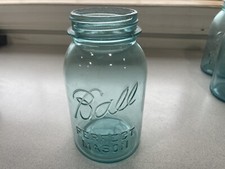 Antique Ball Perfect Mason Blue Jar # 7