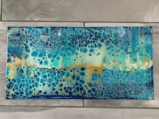 Acrylic Paint Pour Painting Original 10 x 20 Inch