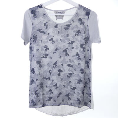 PRINCESS GOES HOLLYWOOD blouse shirt blouse peanuts AOP gray size 34 XS 