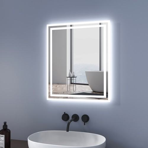 LED Badspiegel Mit 70x50 80x60 90x70 Beleuchtung Lichtspiegel Touch Beschlagfrei - Bild 12 von 19