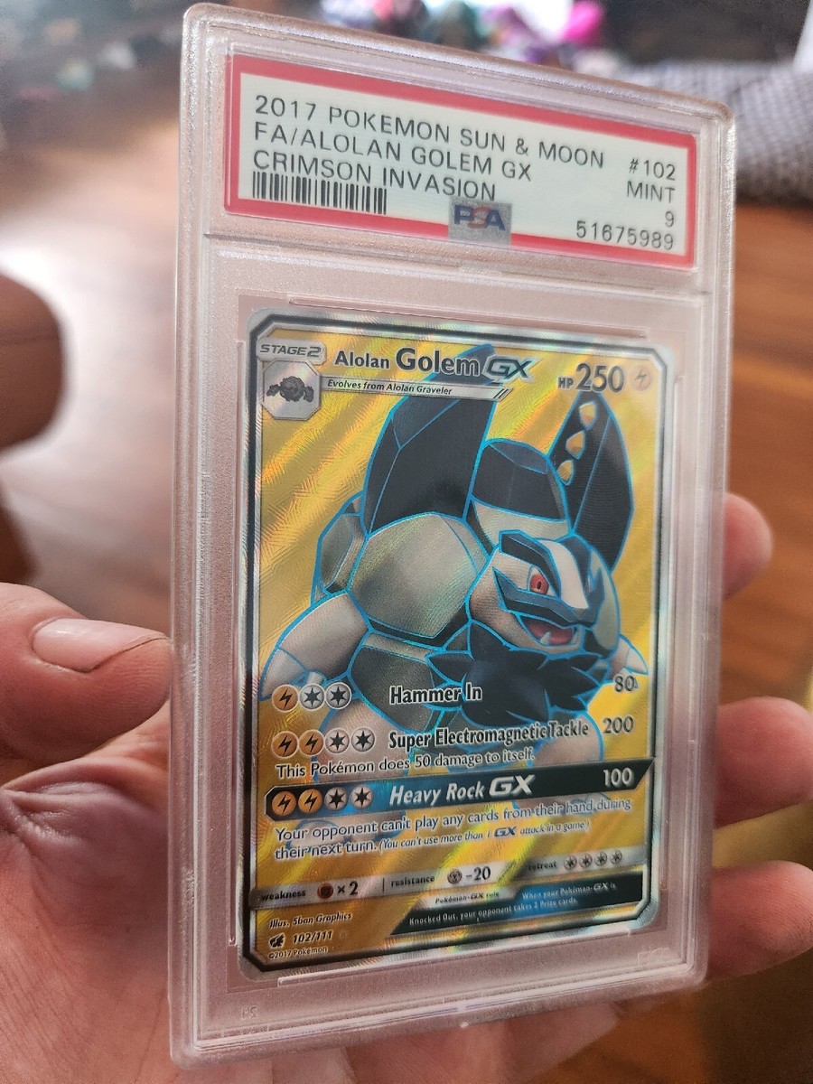 2017 Pokemon: ALOLAN GOLEM GX 102/111 - [Full Art] [Crimson
