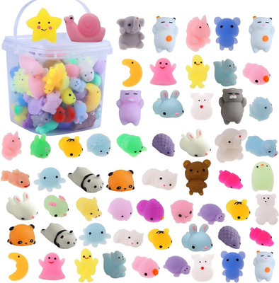 72 Pcs Mochi Squishy Toys, Kawaii Squishy Animals for Party Favors Classroom Pri