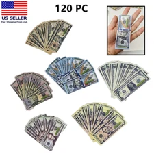120 PC Educational Play Money Set, Print 1 Side - Bills of 1, 5, 10, 20, 50, 100