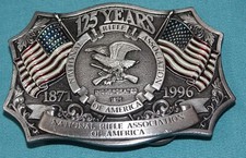   NRA BELT BUCKLE VTG 125 YEARS NATIONAL RIFLE ASSOC OF AMERICA 1871  1996