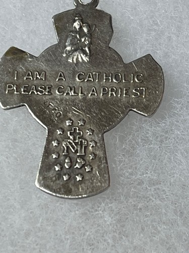 4 Way + Holy Spirt Medal AFCO Sterling Silver Cross Pendant -VTG - Picture 4 of 9