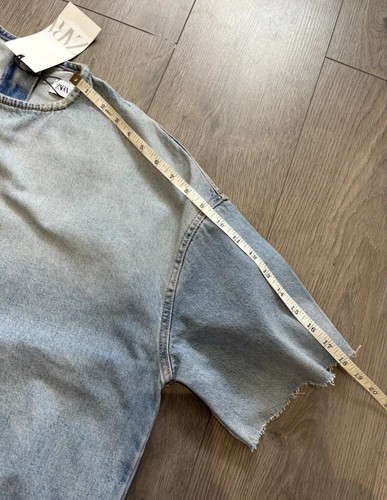 ZARA Ladies Denim Top Size XS Oversized Short Sleeve New With Tags - Picture 7 of 8