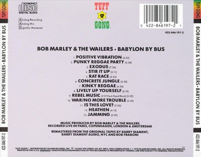 BOB MARLEY/BOB MARLEY & THE WAILERS - BABYLON BY BUS NEW CD
