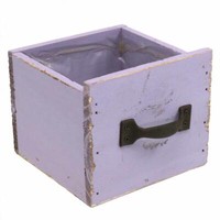 Holz-Schublade Shabby Chic Lila Deko ÜBertopf FrüHling 12,5×12,5×10Cm
